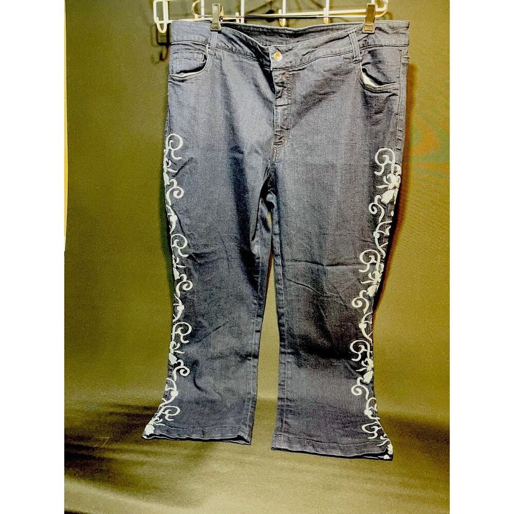 Denim 24/7 flower embroidery size 18w mid rise